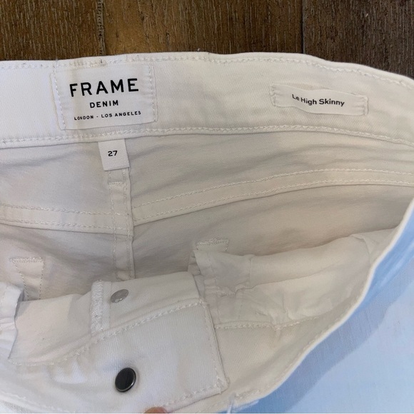 FRAME Le High Skinny Women’s 27 Mid Rise All Button Fly White Skinny Jean - Picture 5 of 9